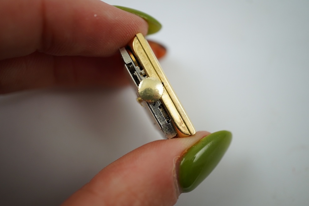 Dulux, a lady's gold Art Moderne cocktail watch, 1930s